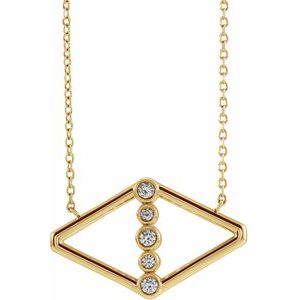 Ladies Natural Diamond Geometric Necklace (I1, G-H) — 14K Yellow Gold