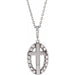 Ladies Natural Diamond Halo-Style Cross Necklace (I1, G-H) — 14K White Gold