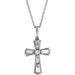 Ladies Natural Diamond Baguette Cross Necklace (Si2-Si3, Ghi, G-H) — Platinum