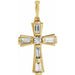 Ladies Natural Diamond Baguette Cross Pendant (Si2-Si3, I1, Ghi, G-H) — 14K Yellow Gold