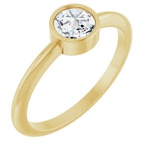 Ladies Rose-Cut Natural Diamond Stackable Ring (VS1-SI1, GHI) — 14K Yellow Gold