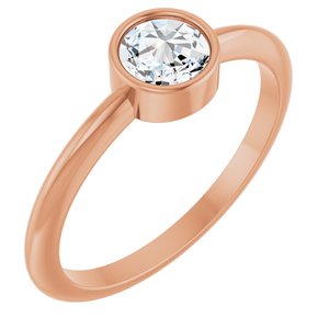 Ladies Rose-Cut Natural Diamond Stackable Ring (VS1-SI1, GHI) — 14K Rose Gold