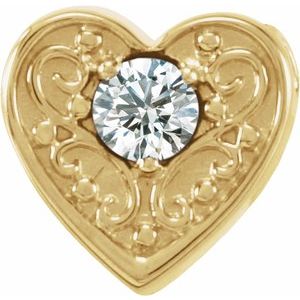 Ladies Natural Diamond Heart Slide Pendant (I1, G-H) — 14K Yellow Gold