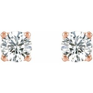 Lab-Grown Diamond Round 4-Prong Stud Earrings