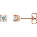 Ladies Natural Diamond Stud Earrings — 14K Rose Gold