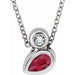 Ladies 5x3 mm Pear Natural Ruby Natural Diamond Necklace (Si2-Si3, G-H) — Platinum