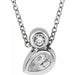 Ladies 5x3 mm Pear Natural White Sapphire Natural Diamond Necklace (Si2-Si3, G-H) — Platinum