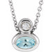 Ladies 5x3 mm Pear Natural Aquamarine Natural Diamond Necklace (I1, G-H) — 14K White Gold