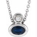 Ladies 5x3 mm Pear Natural Blue Sapphire Natural Diamond Necklace (I1, G-H) — Sterling Silver