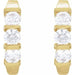 Lab-Grown Diamond Three-Stone J-Hoop Earrings
