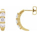 Ladies Natural Diamond J-Hoop Earrings (I1, G-H) — 14K Yellow Gold
