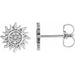 Ladies Natural Diamond Sun Earrings — Platinum