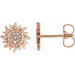 Ladies Natural Diamond Sun Earrings — 14K Rose Gold