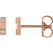 Ladies Natural Diamond Two-Stone Bar Earrings — 14K Rose Gold