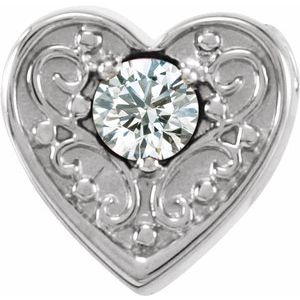 Ladies Natural Diamond Heart Slide Pendant (I1, G-H) — Sterling Silver