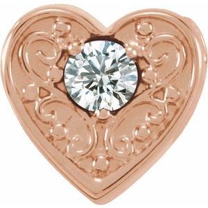 Ladies Natural Diamond Heart Slide Pendant (I1, G-H) — 14K Rose Gold
