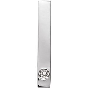 Ladies Natural Diamond Family Engravable Bar Pendant (I1, G-H) — 14K White Gold