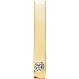 Ladies Natural Diamond Family Engravable Bar Pendant — 14K Yellow Gold