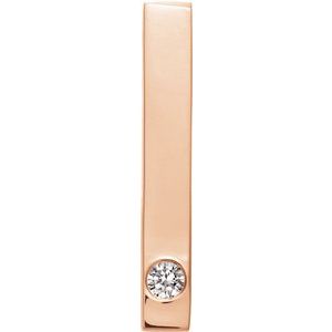 Ladies Natural Diamond Family Engravable Bar Pendant — 14K Rose Gold