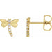 Ladies Natural Diamond Dragonfly Earrings — 14K Yellow Gold