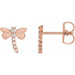 Ladies Natural Diamond Dragonfly Earrings — 14K Rose Gold