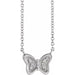 Ladies Natural Diamond Butterfly Necklace (I1, G-H) — Sterling Silver