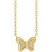 Ladies Natural Diamond Butterfly Necklace (I1, G-H) — 14K Yellow Gold