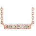 Ladies Natural Diamond French-Set Bar Necklace (I1, G-H) — 14K Rose Gold