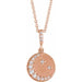 Ladies Natural Diamond Crescent Moon Necklace (I1, G-H) — 14K Rose Gold