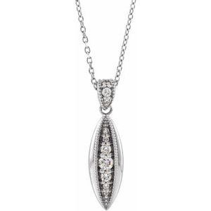 Ladies Natural Diamond Beaded Necklace (I1, G-H) — Sterling Silver