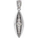 Ladies Natural Diamond Beaded Pendant — 14K White Gold