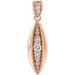 Ladies Natural Diamond Beaded Pendant — 14K Rose Gold