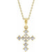 Ladies Natural Diamond Cross Necklace (I1, G-H) — 14K Yellow Gold