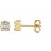 Ladies Natural Diamond Cluster Earrings — 14K Yellow Gold
