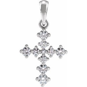 Ladies Natural Diamond Cross Pendant (Si2-Si3, G-H) — Platinum