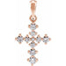 Ladies Natural Diamond Cross Pendant (I1, G-H) — 14K Rose Gold