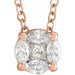 Ladies Natural Diamond Cluster Necklace (I1, H+) — 14K Rose Gold