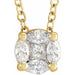 Ladies Natural Diamond Cluster Necklace (I1, H+) — 14K Yellow Gold