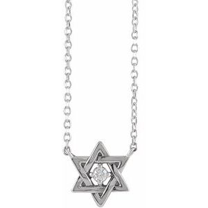 Ladies Natural Diamond Star of David Necklace (Si2-Si3, G-H) — Platinum