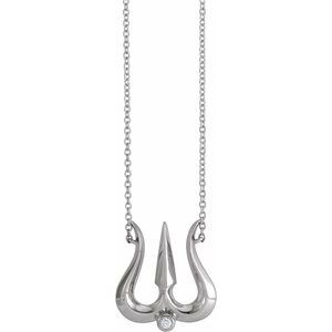 Ladies Natural Diamond Shiva Trishula Necklace (Si2-Si3, G-H) — Platinum
