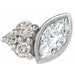 Ladies Natural Diamond Left Earring — Sterling Silver