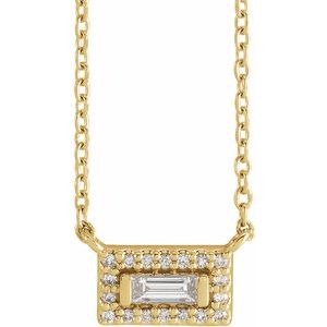Ladies Natural Diamond Halo-Style Necklace (Si2-Si3, I1, Ghi, G-H) — 14K Yellow Gold