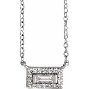 Ladies Natural Diamond Halo-Style Necklace (Si2-Si3, I1, Ghi, G-H) — Sterling Silver