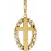 Ladies Natural Diamond Halo-Style Cross Pendant (I1, G-H) — 14K Yellow Gold