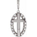 Ladies Natural Diamond Halo-Style Cross Pendant (I1, G-H) — 14K White Gold