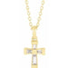 Ladies Natural Diamond Cross Necklace (Si2-Si3, Ghi) — 14K Yellow Gold