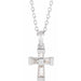 Ladies Natural Diamond Cross Necklace (Si2-Si3, Ghi) — Platinum