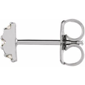 Ladies Natural Diamond Earring — Sterling Silver