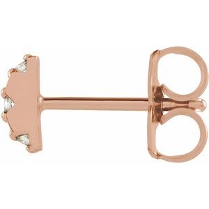 Ladies Natural Diamond Earring — 14K Rose Gold