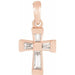 Ladies Natural Diamond Cross Pendant (Si2-Si3, Ghi) — 14K Rose Gold